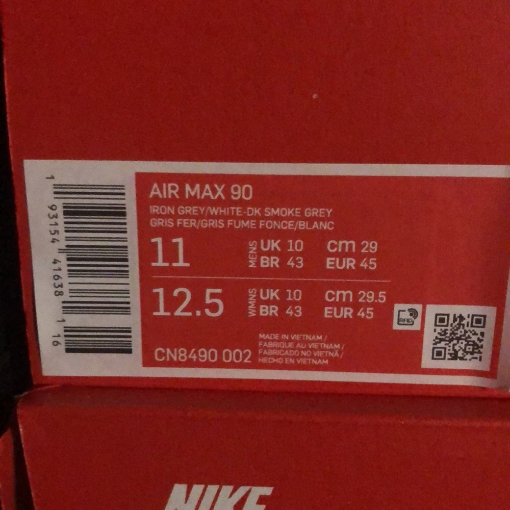 NIKE AIR MAX 90 Iron Smoke Grey White Black Men Gym Shoes DS CN8490-002 - Picture 10 of 10